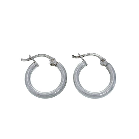 Vintage Silver Tone Hoop Earrings - Picture 2 of 4